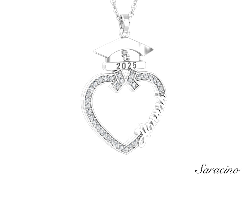 USC Diamond Heart Grad Pendant