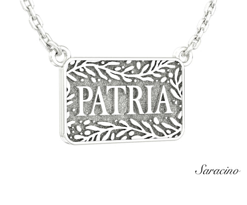 Patria Rectangle Necklace White Gold