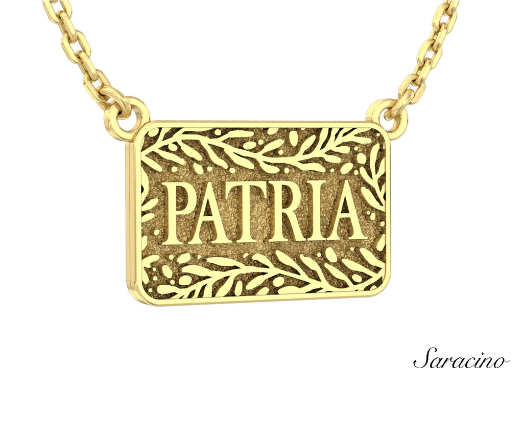 Patria Rectangle Necklace Yellow Gold