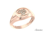 Patria Olive Tree Signet Ring Rose Gold
