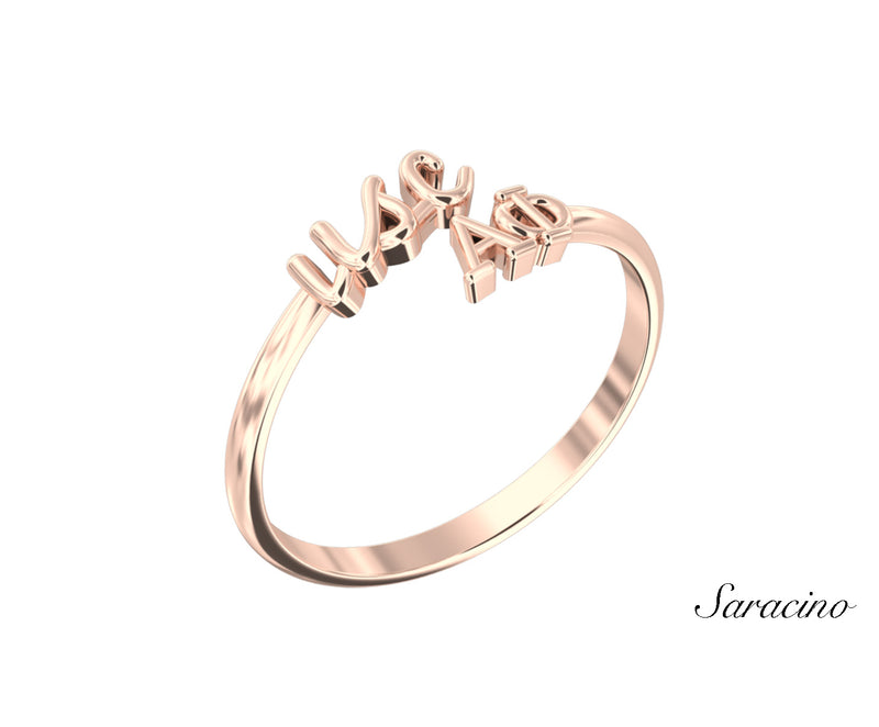 USC Alpha Phi Infinity Ring Rose Gold