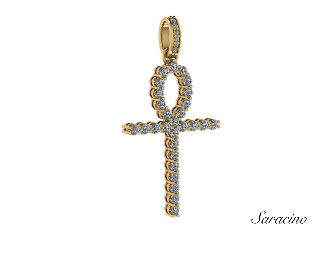 Diamond egyptian cross shops pendant