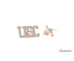 USC Delta Gamma Diamond Stud Earrings Rose Gold