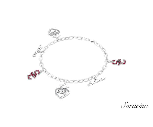 USC Graduation Charm Bracelet White Gold