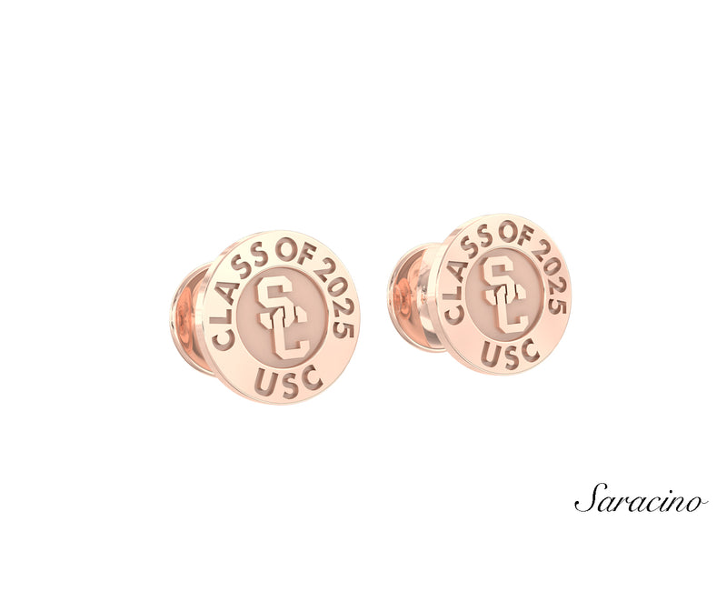 USC Graduation Cufflinks Rose Gold