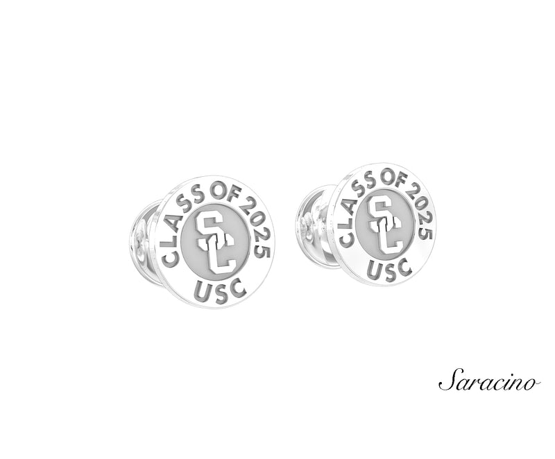 USC Graduation Cufflinks White Gold